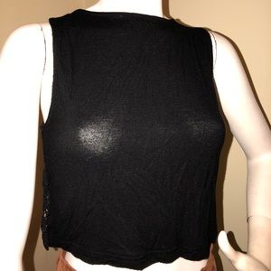BCNU Black Crochet Tank